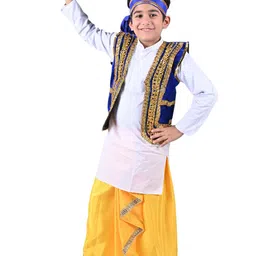 itsmycostume Boys Band Collar Long Sleeves Kurta With Dhoti Pant With Jacket With Turra image 2
