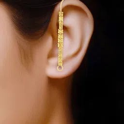 Vighnaharta Gold-Plated Contemporary Shaped Ear Cuff Earrings image 4