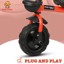 baby smile Tricycles and Cycles for Kids Cycle for Bab tricycle for kids. BS-BST-01-RED Tricycle image 3
