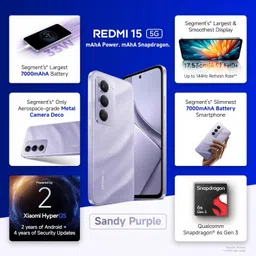 redmi 15 5G (Sandy Purple, 256 GB) image 5