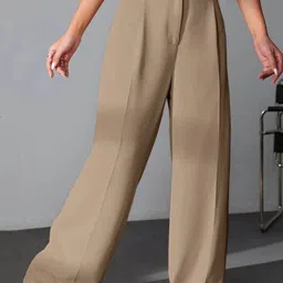 Next One Women Smart High-Rise Stretchable Wide Leg Baggy Fit Parallel Trouser image 4