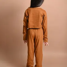 LilPicks Girls Beige & White Printed Top with Trouser image 5