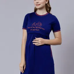 True Shape Typography Printed Cotton Maternity Sheath Dress image 2