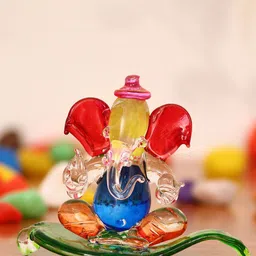 eCraftIndia Red & Green Car Paan Ganesha Showpieces image 4