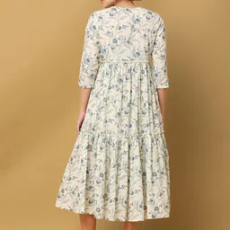 BLACK & BLAH BLAH Relaxed Fit Printed Flared Ethnic Dresses image 4