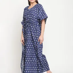 TAG 7 Ethnic Motifs Printed Pure Cotton Maxi Kaftan Nightdress image 2