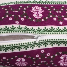 STITCHNEST White & Purple 5 Pieces Ethnic Motifs Square Cushion Covers image 5