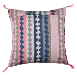 Kuber Industries White & Pink 5 Pieces Geometric Square Cotton Cushion Covers image 4