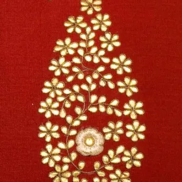 RoyalDeco Maroon and Gold Toned 2 Pieces Cushion Cover image 4