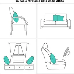 Divine Casa Green Set of 5 Velvet Square Cushion Covers image 5