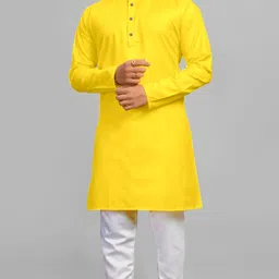 vasudha creation Men Cotton Blend Kurta Pant Set-picture-22