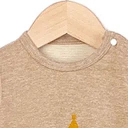 StyleCast Infant Boys Khaki Graphic Printed Cotton Rompers image 3