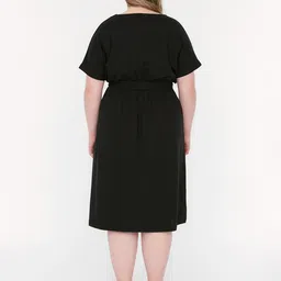 Trendyol Black Solid Plus Size Dress image 5