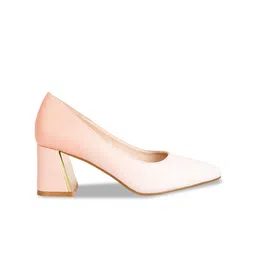 London Rag Textured Pointed Toe Block Heel Pumps image 2