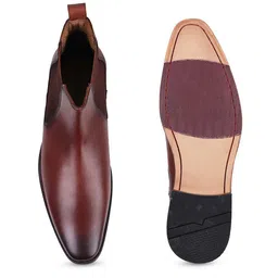 DAVINCHI Men Leather Mid-Top Chelsea Boots image 5