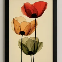 mishra Elegant Floral-Colorful Transparent Flower Artwork-Aesthetic Botanical Art Print 13 inch Photo-picture-20