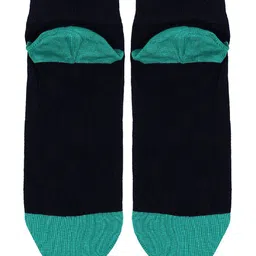 Soxytoes Navy Blue & Sea-Green Patterned Ankle-Length Socks image 4