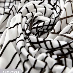 HOKIPO White & Black Printed 3 Seater Stretchable Sofa Cover With Arms image 4