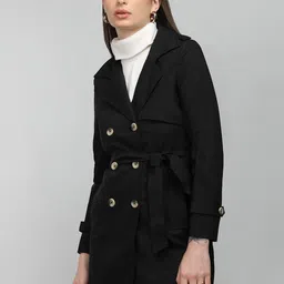 HONNETE Double-Breasted Notched Lapel Coat image 4