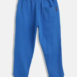 Gini and Jony Boys Blue Solid Cotton Joggers image 3