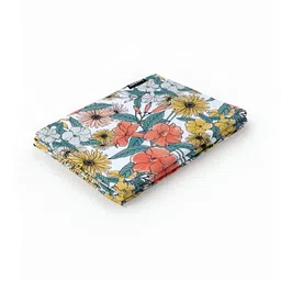 Liveology Yellow Orange Texture Floral Printed Cotton 200 GSM Beach Towel-image-46