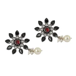 TEEJH Silver-Plated Contemporary Drop Earrings image 4