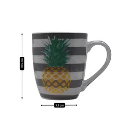 Kookee White & Black Printed Ceramic Mug 325 ML image 3
