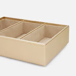 Pure Home and Living Gold Toned 3 Compartment Faux Leather Organiser image 4