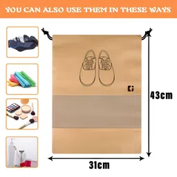 Kuber Industries Set Of 10 Pcs Non-Woven Shoe Cover Bags with Transparent Window image 4