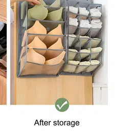 HOUSE OF QUIRK 6 Mesh Pockets Space Saving Wardrobe Storage Hanging Bag image 4