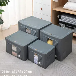 HOKIPO Grey Set of 1 Regular Multi-Utility Organisers image 4