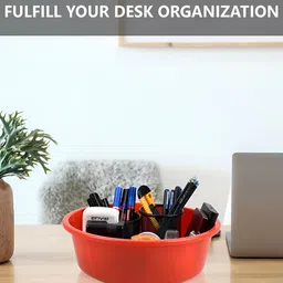 Kuber Industries Red Set of 4 Regular Desk Organiser Organisers image 2
