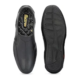 Mactree Men Black Solid Leather Formal Slip-ons image 2