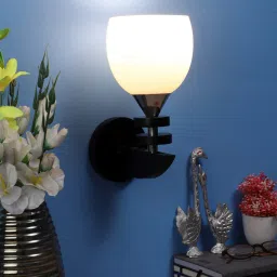 eliante by jainsons lights Keefe Wooden Wall Mounted Uplight Sconce (Black) image 1