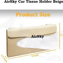 airsky Car Tissue Holder Beige Use in Backseat & Sun Visor Tissue Holder For All Car Vehicle Tissue Dispenser image 3