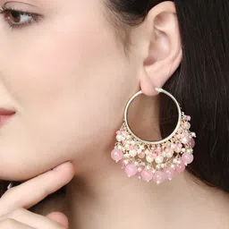 Adwitiya Collection Gold-Toned Circular Jhumkas Earrings image 4