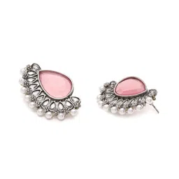 Priyaasi Gold-Plated Contemporary Kundan-Studded Studs Earrings image 4