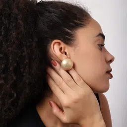 VENI Gold Plated Circular Stud Earrings image 3