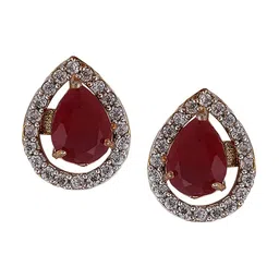 Bhana Fashion Pack of 5 Gold-Plated Multicoloured Contemporary Studs Earrings image 4