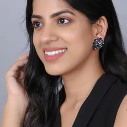Adwitiya Collection Silver-Plated Classic Studs Earrings image 4