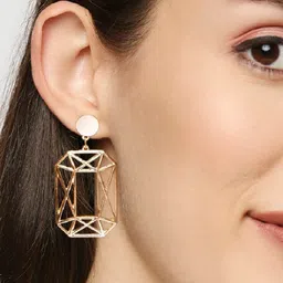 OOMPH Gold Plated Geometric Drop Earrings image 4