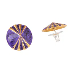Estele Gold-Plated Circular Studs Earrings image 4