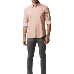 Basics Men Mid Rise Plain Cotton Tapered Fit Trousers image 2