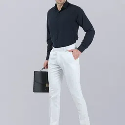 VEI SASTRE Men Mid-Raise Flat Front Smart Slim Fit Formal Trousers image 2