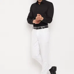 VEI SASTRE Men Smart Slim Fit Mid-Rise Flat-Front Formal Trousers image 2