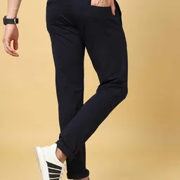 Tailoraedge Men Comfort Regular Fit Mid-Rise Plain Trousers image 3