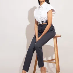 20Dresses Women Navy Blue Skinny Fit Trouser image 5