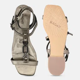 BAGATT Leather Open Toe Flats with Buckles image 5