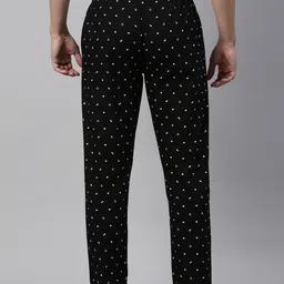 Joven Men Black & White Printed Pure Combed Cotton Lounge Pants image 4