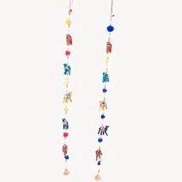 apkamart Latkan Toran Wall Hanging | Traditional Hangings with Bells - 5 Camel Design Decorative Showpiece - 82 cm-picture-47